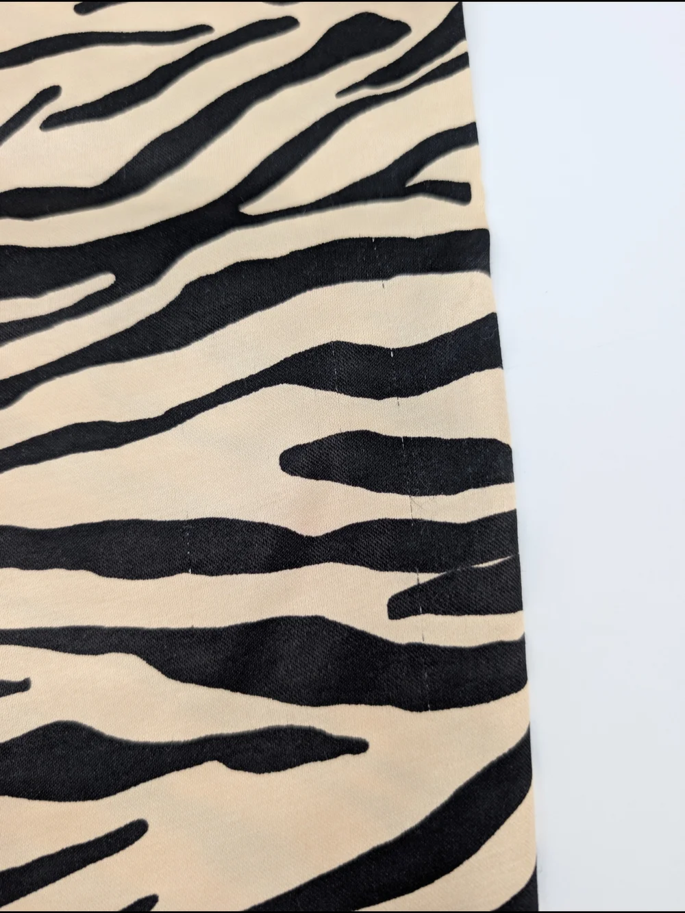 ZARA Women's Zebra Print Split Hem Straight-Leg Pants Viscose Beige Black S - Picture 13 of 13